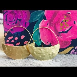 Anthropologie gold crescent hoops